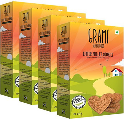 

Grami Superfoods Little millet cookies (Pack of 4)(600 g, Pack of 4)