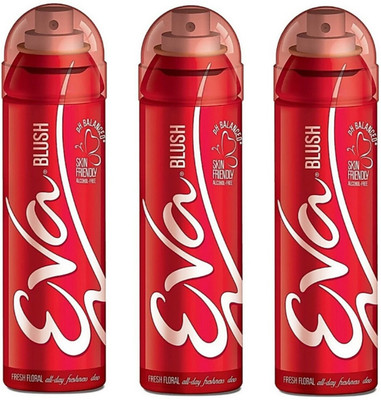 

EVA Blush Deodorant Spray Combo Pack of 3 (125ML each) Deodorant Spray - For Women (375 ml, Pack of 3) Deodorant Spray - For Women(375 ml, Pack of 3)
