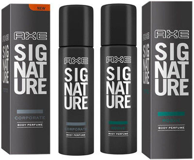 

AXE SIGNATURE ROGUE BODY PERFUME 122 ML + SIGNATURE CORPORATE BODY PERFUME 122 ML Deodorant Spray - For Men & Women(244 ml, Pack of 2)