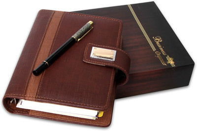 

COI Regular Organizer(faux leather executive organizer / planner diary 2018 with pen, CORPORATE CARAMEL BROWN)