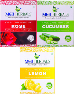 

MGH Herbals Rose Petals, Cucumber & Lemon Peel Face Pack (Pack of 3)(300 g)
