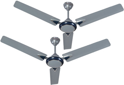 

LONGWAY STARLITE-1 S.B 3 Blade Ceiling Fan(SILVER BLUE, Pack of 2), Blue;silver