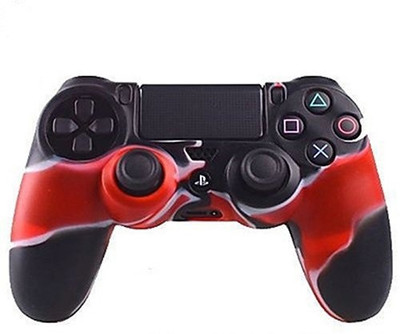 

Microware Useful Silicone Skin Case Gel Protective Cover for Playstation 4 PS4 Controller Gaming Accessory Kit(Red & Black, For PS4)