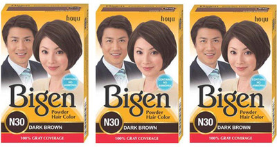 

Bigen Long Lasting Powder Hair Colour For Men And Women - 6g Each - ( Combo Pack / Set Of 3 ) Ammonia Free Hair Color(DARK BROWN - N30)