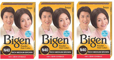 

Bigen Long Lasting Powder Hair Colour For Men And Women - 6g Each - ( Combo Pack / Set Of 3 ) Ammonia Free Hair Color(Rich Medium Brown - N40)