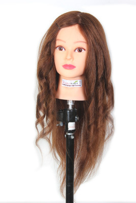 

Ritzkart Imported 100% Real Human dark brown 28 inch long & soft hair dummy for practice or training Hair Extension