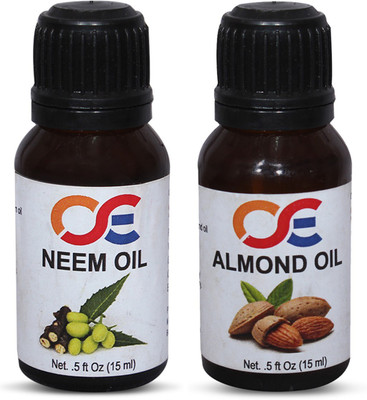 

OSE (Combo Pack Of 2) 100 Percent Pure & Organic Cold Pressed & Hexane Free Neem Oil & Almond Oil Hair Oil(15 ml)