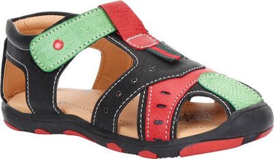 

Glitzy Galz Boys Velcro T-bar Sandals(Black