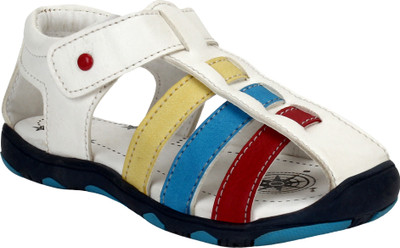 

Glitzy Galz Boys Velcro T-bar Sandals(White