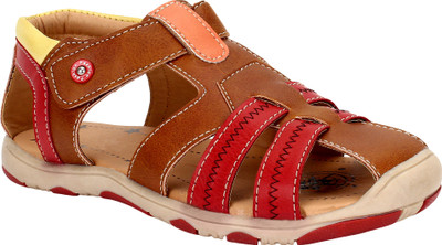 

Glitzy Galz Boys Velcro Strappy Sandals(Brown, Tan