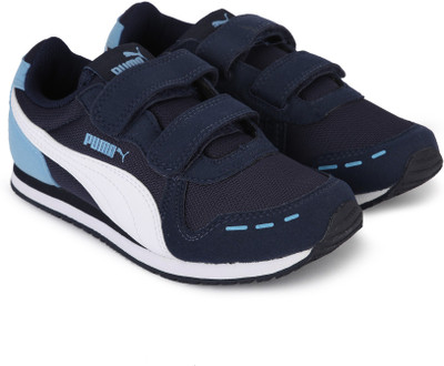 

Puma Boys & Girls Velcro Running Shoes(Blue, Peacoat-puma white-little boy