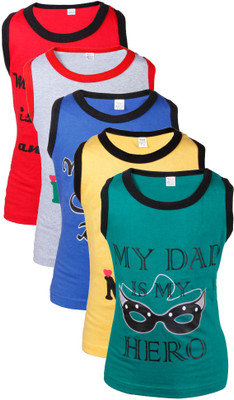 

Gkidz Boys Printed Cotton T Shirt(Multicolor, Pack of 5