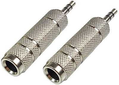 

secro ( Pack of 2) 3.5Mm Stereo Male To 6.3Mm Stereo Female Adapter Converter(Silver)