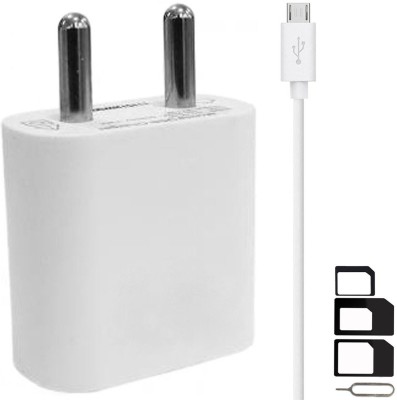 ShopReals Wall Charger Accessory Combo for Lenovo K8 Plus, Lenovo K8 Note, Lenovo P2, Lenovo K6 Power, Lenovo K6 Note, Lenovo K5 Note, Lenovo Phab 2 Charger With 1 Meter Micro USB Charging Data Cable And SIM Adapter(White)