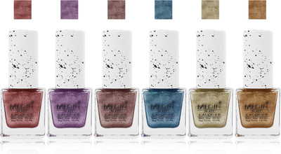 

Medin paris sand look fashion Metallic Nail Polish lady femina09 Combo Set of 6 color purple maroon copper blue golden l golden
