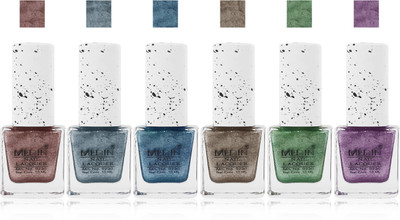 

Medin paris sand look fashion Metallic Nail Polish lady femina09 Combo Set of 6 color blue l copper coper purple green silver