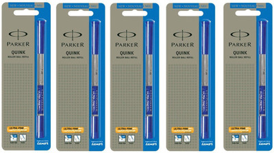

Parker Quink Roller Ball Rollerball, Blue Ink, Ultra Fine Navigator, Needle Point, 0.5mm Refill(Pack of 5)