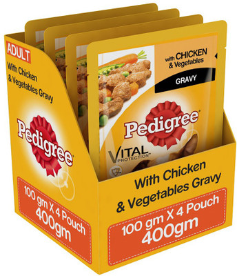 

Pedigree Gravy Chicken, Vegetable 0.4 kg Wet Dog Food(Pack of 4)