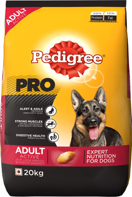 

Pedigree PRO Expert Nutrition for Active Adult ( 18 Months Onwards ) 20 kg Dry Dog Food