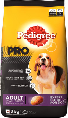 

Pedigree PRO Expert Nutrition for Adult Small Breed (9 months onwards) 3 kg Dry Dog Food