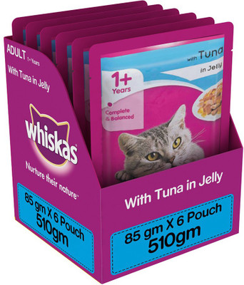 

Whiskas Adult (+1 year) Tuna 0.51 kg Wet Cat Food(Pack of 12)