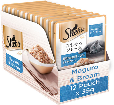 

Sheba Premium Mix Maguro and Bream in Gravy Sea Food, Fish 420 g Wet Cat Food(Pack of 12)