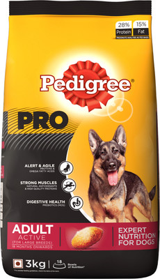 

Pedigree PRO Expert Nutrition for Active Adult ( 18 Months Onwards ) 3 kg Dry Dog Food