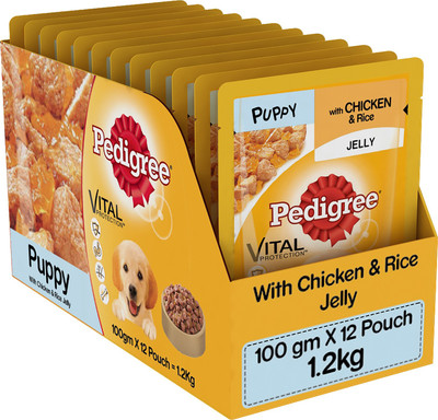 Pedigree Puppy Chicken, Rice 1200 g Dry Dog Food(Pack of 12)