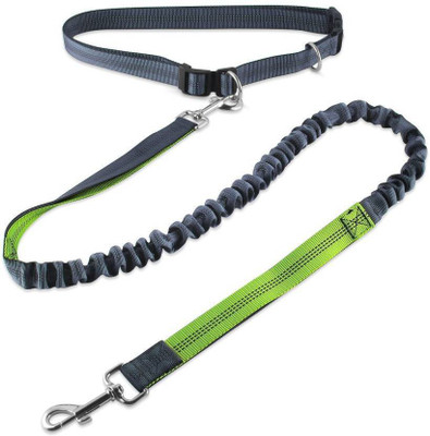 

Kraptick Hands Free Dog Leash for Running, Walking, Hiking, Durable Dual-Handle Bungee Leash, Reflective Stitching, 4-Foot Long, Adjustable Waist Belt (Fits up to 42" Waist) 128 cm Dog Chain Leash(Green)