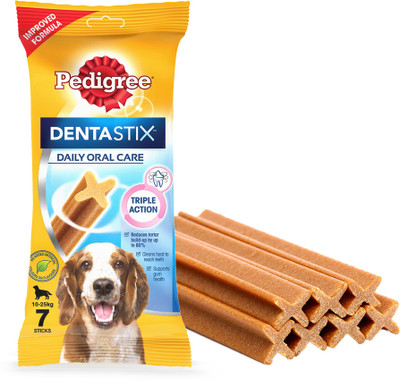 

Pedigree Dentastix Oral Care for Adult Medium Breed (10-25kg), Weekly Pack (7 Sticks) Dog Treat(180 g)