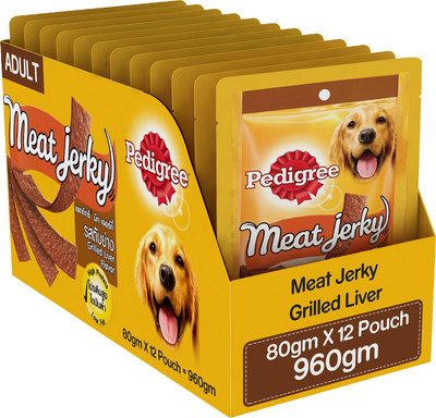 

Pedigree Dog Treats Meat Jerky Stix Liver Dog Treat(0.96 kg, Pack of 12)