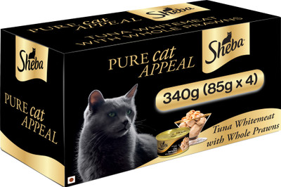 

Sheba Premium Tuna Fillet & Whole Prawns in Grav Fish Cat Treat(340 g, Pack of 4)
