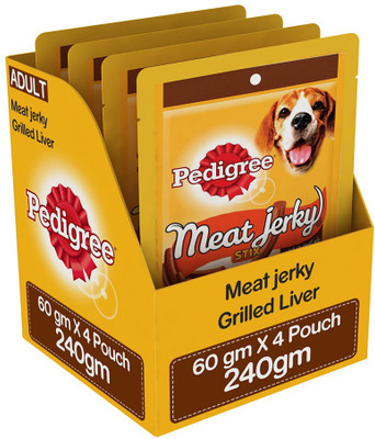 

Pedigree Meat Jerky Stix Grilled Liver Dog Treat(240 g, Pack of 4)