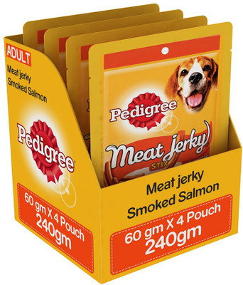 

Pedigree Meat Jerky Stix Smoked Salmon Dog Treat(240 g, Pack of 4)