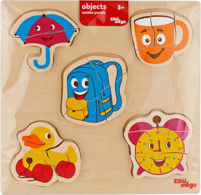 

Eduedge Objects Combo Puzzle• Printed on high quality plywood. • Coated with safe paints for children. • Smooth edges and corners .A very attractive & fun toy. Non-toxic eco friendly product(1 Pieces)