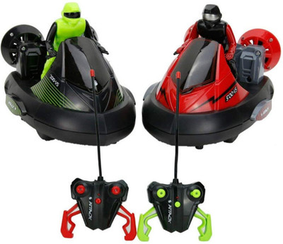 Smilemakers RC Racing Bumper Car Toy with Driver Action Figure Stunt Vehicle Set of 2 Cars to Compete(Red, Green) Flipkart