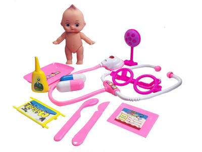 

Emob Role Play Light and Sound Doctor Kit with Multiple Accessories Suitcase and Small Baby Toy