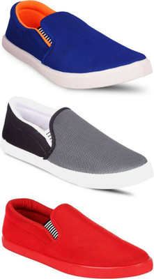 

WELDONE Combo Pack 3 Pair Of Loafers For Men(Blue, Grey, Multicolor