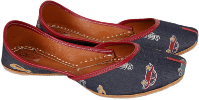 

Koshi Denim Car Print Jutis For Women(Multicolor, Blue