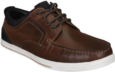 Red Tape Leather Boat Shoes For Men(Tan