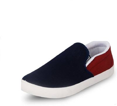 

HTIGER MEN'S CASUAL MAROON LOAFERS Slip On Sneakers For Men(Maroon