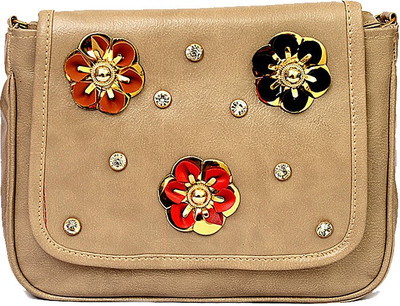 

RISH Women Casual Beige PU Sling Bag