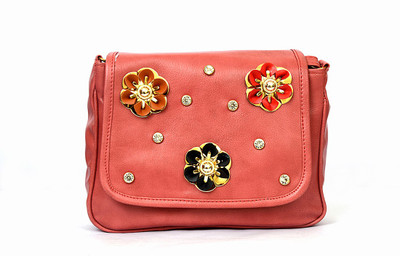 

RISH Women Casual Pink PU Sling Bag