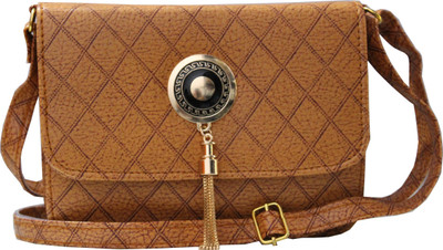

Ikonic Women Casual Tan Leatherette Sling Bag