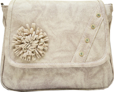 

Ferishta Women Casual Beige Rexine Sling Bag