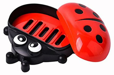 

Epyz Lady Bug Soap Dish Cartoon Dish Funky Soap Dish For Kids.Cartoon Lady Bug Plastic Holder Dish Soap Box(Red)