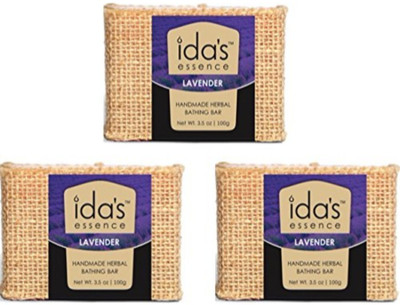 

Ida's Essence Handmade Bathing Bar - Lavender - Relaxing and calming (Pack of 3)(100 g, Pack of 3)