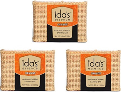 

Ida's Essence Handmade Bathing Bar - Orange - Exfoliating Pack of 3(300 g, Pack of 3)