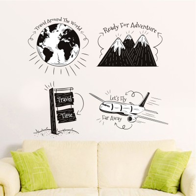 Flipkart SmartBuy 155 cm Airplane_mountains_Travel Self Adhesive Sticker(Pack of 1)