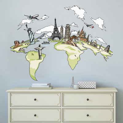 Flipkart SmartBuy 155 cm Wonders of the World Self Adhesive Sticker(Pack of 1)